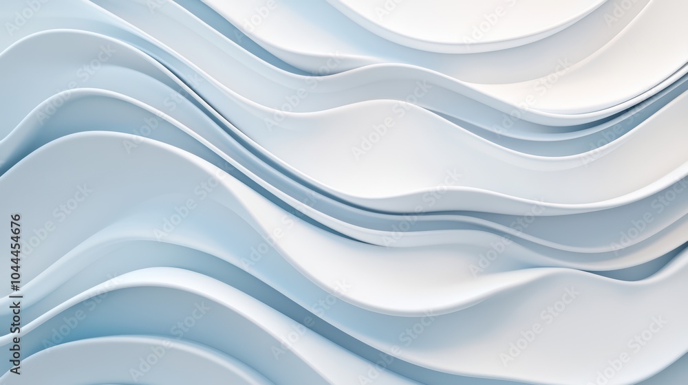 Flowing abstract waves in soft blue and white tones Flowing abstract waves in soft blue and white tones