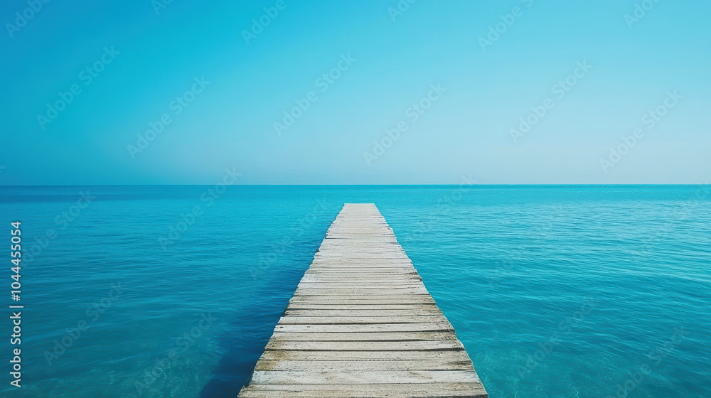 Serene Wooden Pier Over Calm Turquoise Waters Serene Wooden Pier Over Calm Turquoise Waters