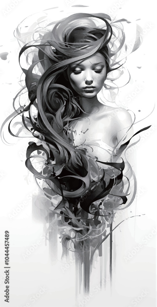 Fototapeta premium woman with long hair