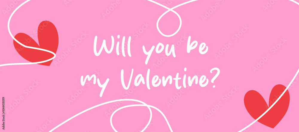 Creative Happy Valentine's Day with cute pink heart, abstract line in pink background for sale, advertising, brochures, postcard, greeting card, flyer, banners, social media. vector illustration Creative Happy Valentine's Day with cute pink heart, abstract line in pink background for sale, advertising, brochures, postcard, greeting card, flyer, banners, social media. vector illustration