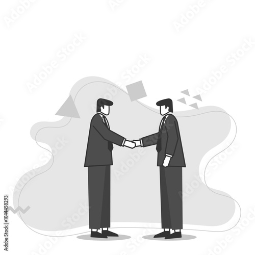 Wallpaper Mural illustration of two businessmen shaking hands, making a deal Torontodigital.ca
