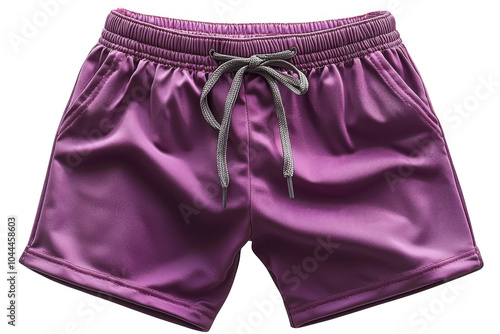 Purple male shorts isolated on transparent background, png file, no background png file