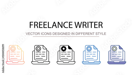 Freelance Writer icon design with white background stock illustration