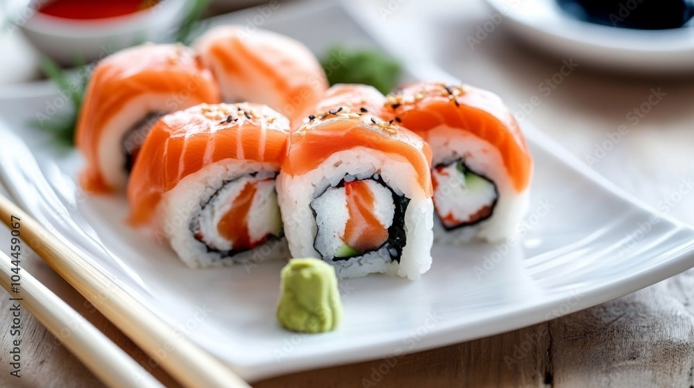 Artistic Sashimi with Minimalist Plate Garnishes Artistic Sashimi with Minimalist Plate Garnishes