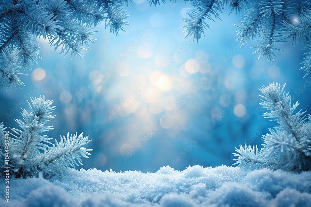 Serene winter background blanketed in snow with an asymmetrical design Serene winter background blanketed in snow with an asymmetrical design
