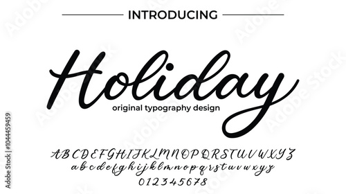 Holiday Font Stylish brush painted an uppercase vector letters, alphabet, typeface