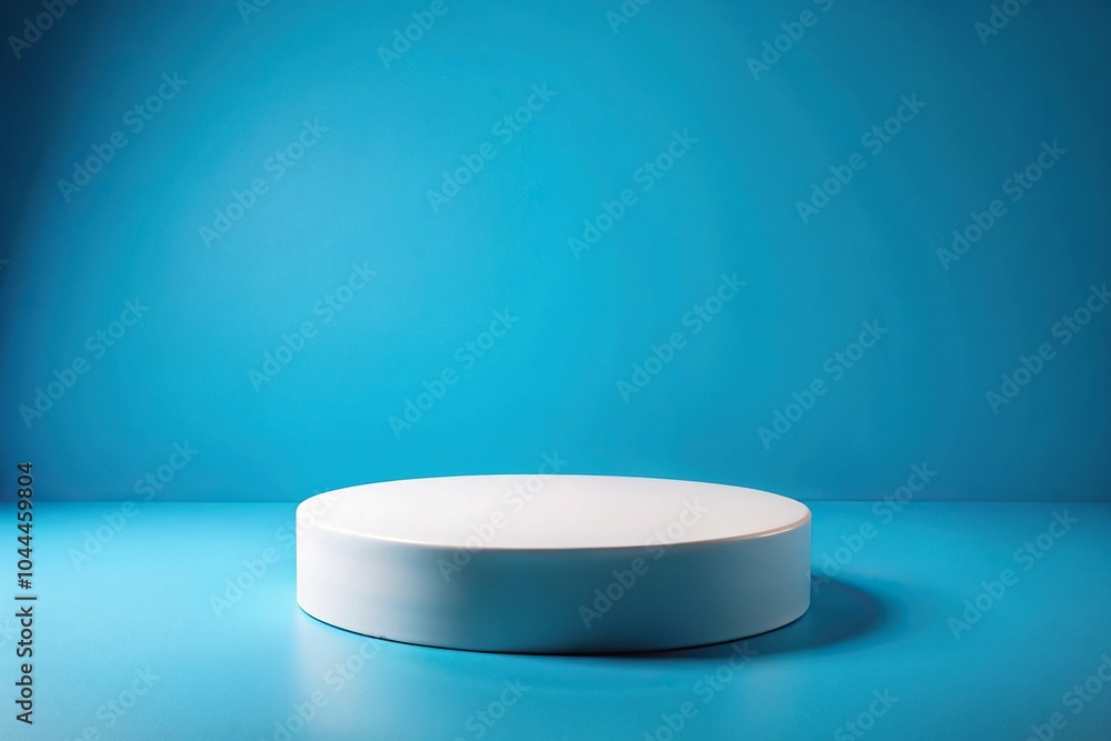 round podium on blue background from above aerial view round podium on blue background from above aerial view