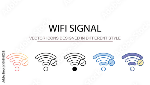 WiFi Signal icon design with white background stock illustration