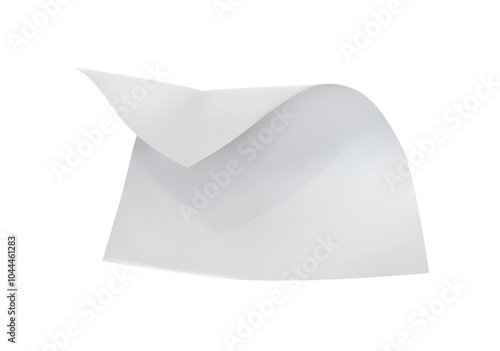 A clean white sheet in motion. Vector illustration