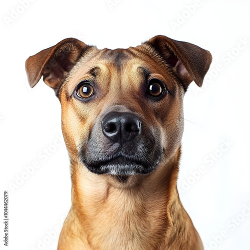 Close up Shot of Adorable Caramel Colored Canine Gazing at with Alert and Friendly Expression