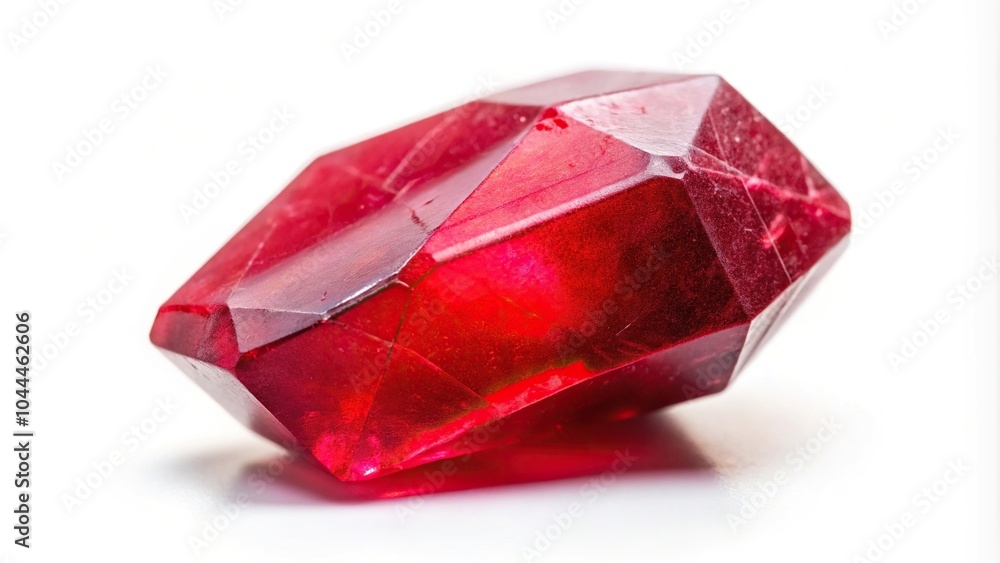 Ruby crystal isolated on white background Ruby crystal isolated on white background