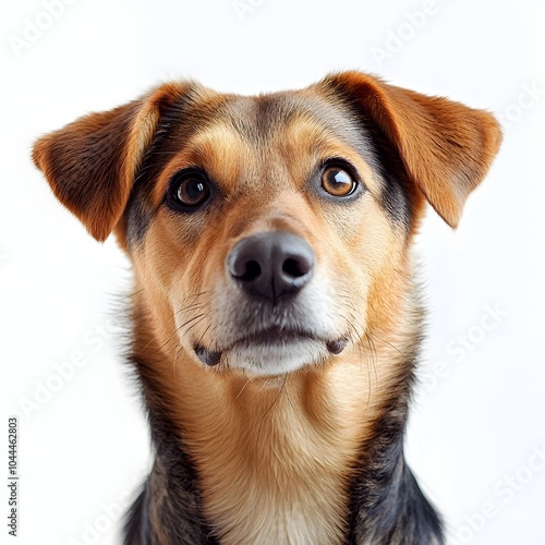 Friendly Canine Portrait in Studio Setting with Isolated Background