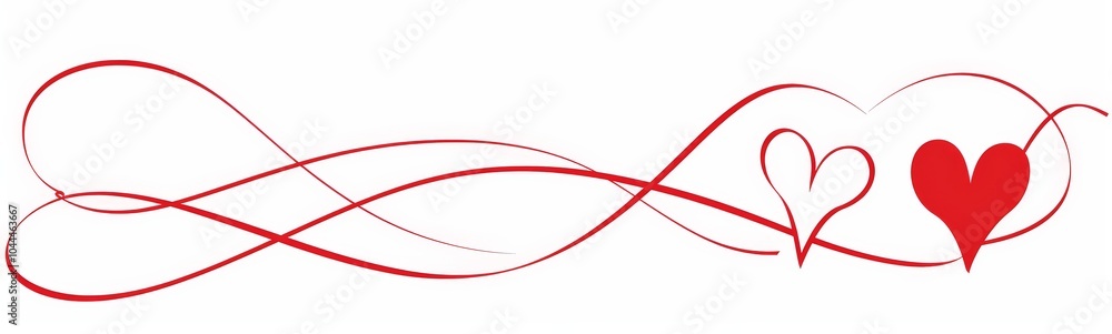 Fototapeta premium Red Hearts on a White Background