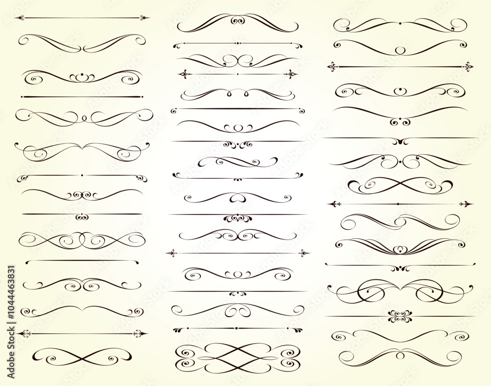 Set of decorative elements for design isolated .Text dividers. Set of decorative elements for design isolated .Text dividers.