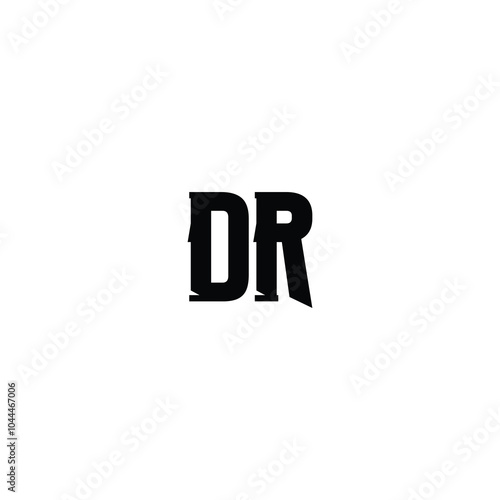 DR monogram logo design letter text name symbol monochrome logotype alphabet character simple logo