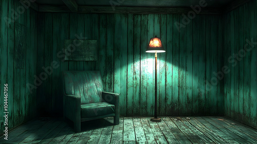 Wallpaper Mural Green Wood Panel Room 3D Illustration Torontodigital.ca