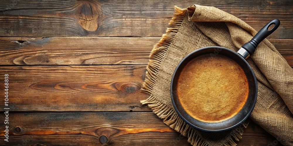 Rustic style empty nonstick pancake pan