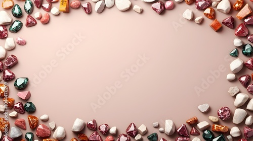 Gemstones Being Measured for Jewelry Crafting with Clean Background and Space in the Middle