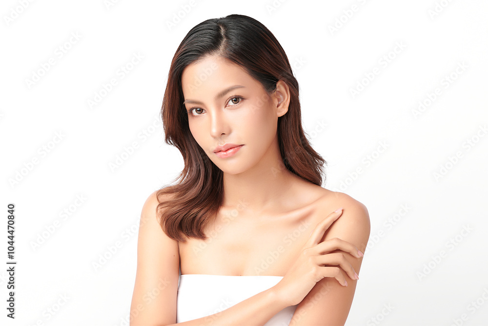 Beautiful young asian woman with clean fresh skin on white background, Face care, Facial treatment, Cosmetology, beauty and spa, Asian women portrait. Beautiful young asian woman with clean fresh skin on white background, Face care, Facial treatment, Cosmetology, beauty and spa, Asian women portrait.