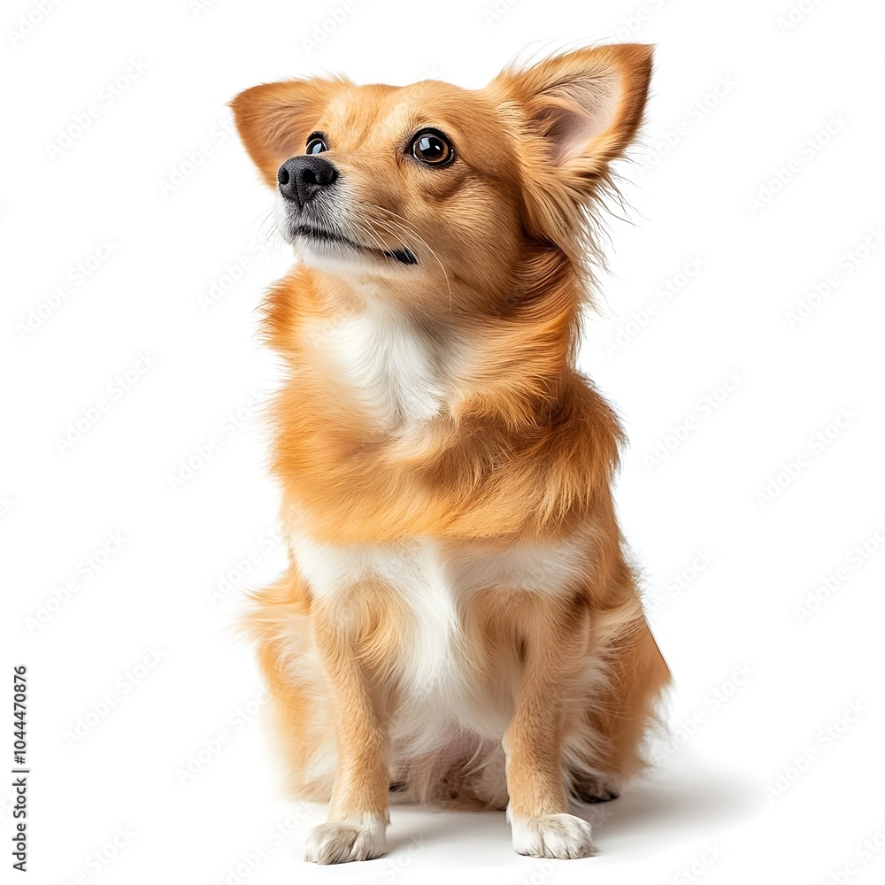 Adorable Chihuahua Puppy Sitting Isolated on White Background Adorable Chihuahua Puppy Sitting Isolated on White Background