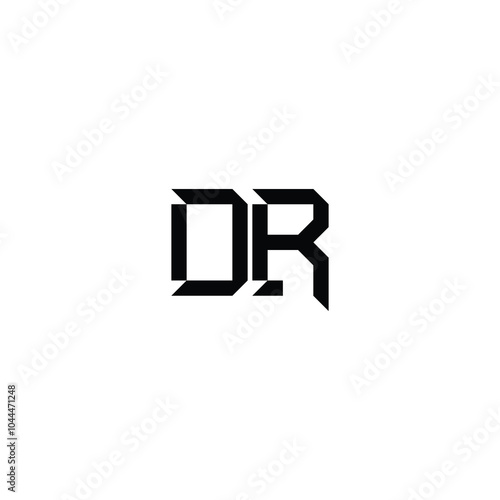 DR monogram logo design letter text name symbol monochrome logotype alphabet character simple logo