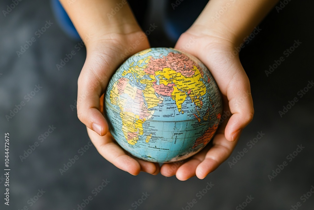 Hands gripping a globe symbolize global unity and shared responsibility for the world. Hands gripping a globe symbolize global unity and shared responsibility for the world.