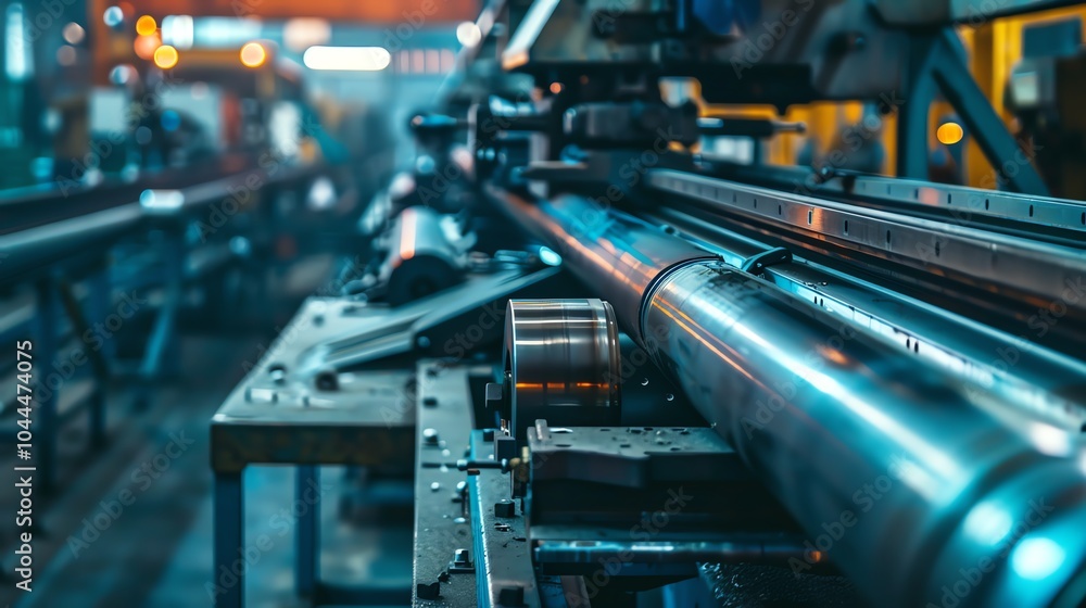 A bending machine in an automated production line A bending machine in an automated production line