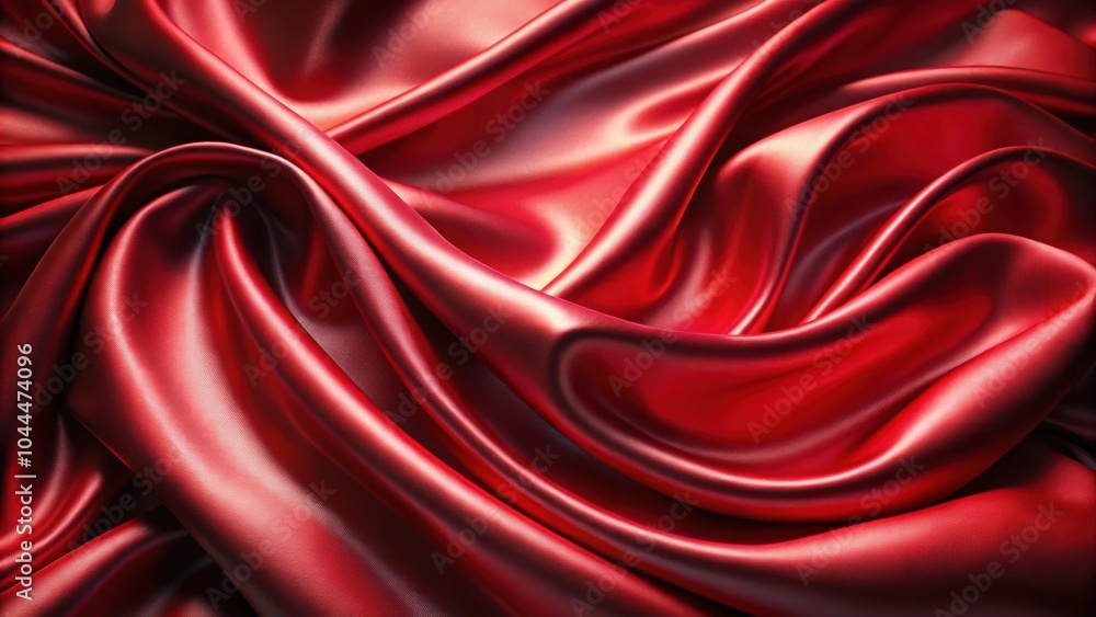 Obraz premium Curved, shiny, silk sheet in rich red color , luxury, smooth, fabric, vibrant, glossy, elegant, texture, abstract, background