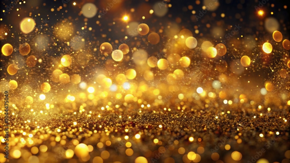 Gold particles shimmer in a viscous fluid, creating a mesmerizing bokeh effect in a render , gold, particles Gold particles shimmer in a viscous fluid, creating a mesmerizing bokeh effect in a render , gold, particles