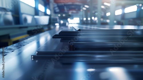 Wallpaper Mural A bending machine with a stack of metal sheets ready for processing Torontodigital.ca