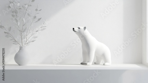 An empty scene featuring blank mockup template for a polar bear adoption charity drive,  photo