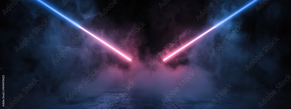 Experience the captivating play of vibrant pink and blue lasers cutting through a smoky ambiance, creating a dynamic and colorful visual treat. Experience the captivating play of vibrant pink and blue lasers cutting through a smoky ambiance, creating a dynamic and colorful visual treat.