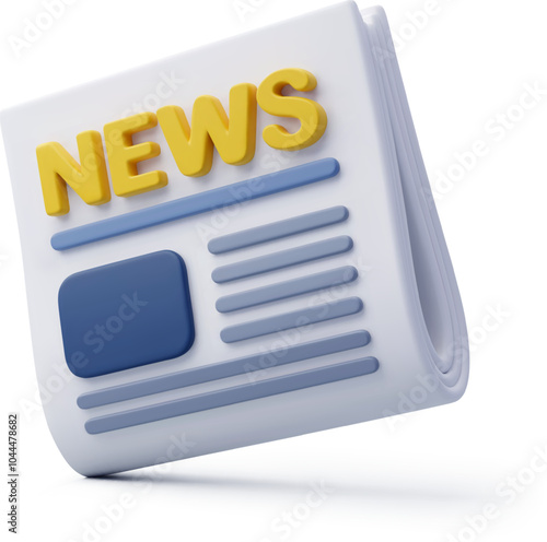 3d Vector Newspaper, Equipment for elderly concept.