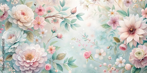 Elegant pastel floral pattern with delicate blossoms , pastel, elegant, floral, pattern, delicate, blossoms, soft