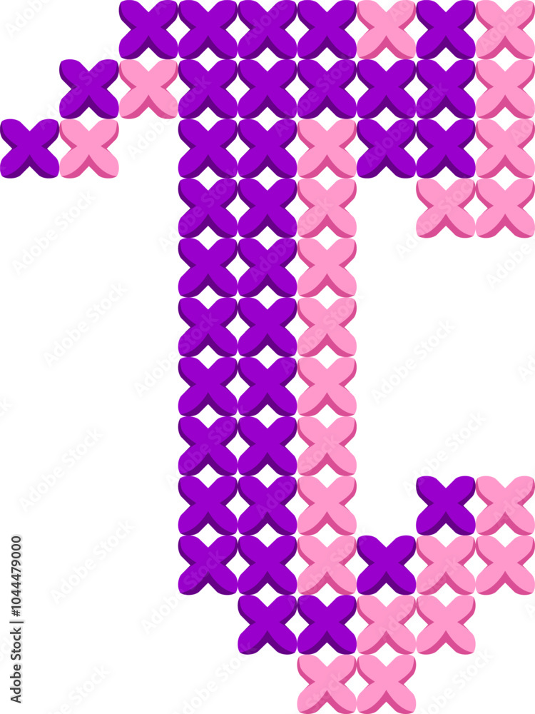 Embroidery Cross Stitch Letter Alphabet Vector Element Embroidery Cross Stitch Letter Alphabet Vector Element