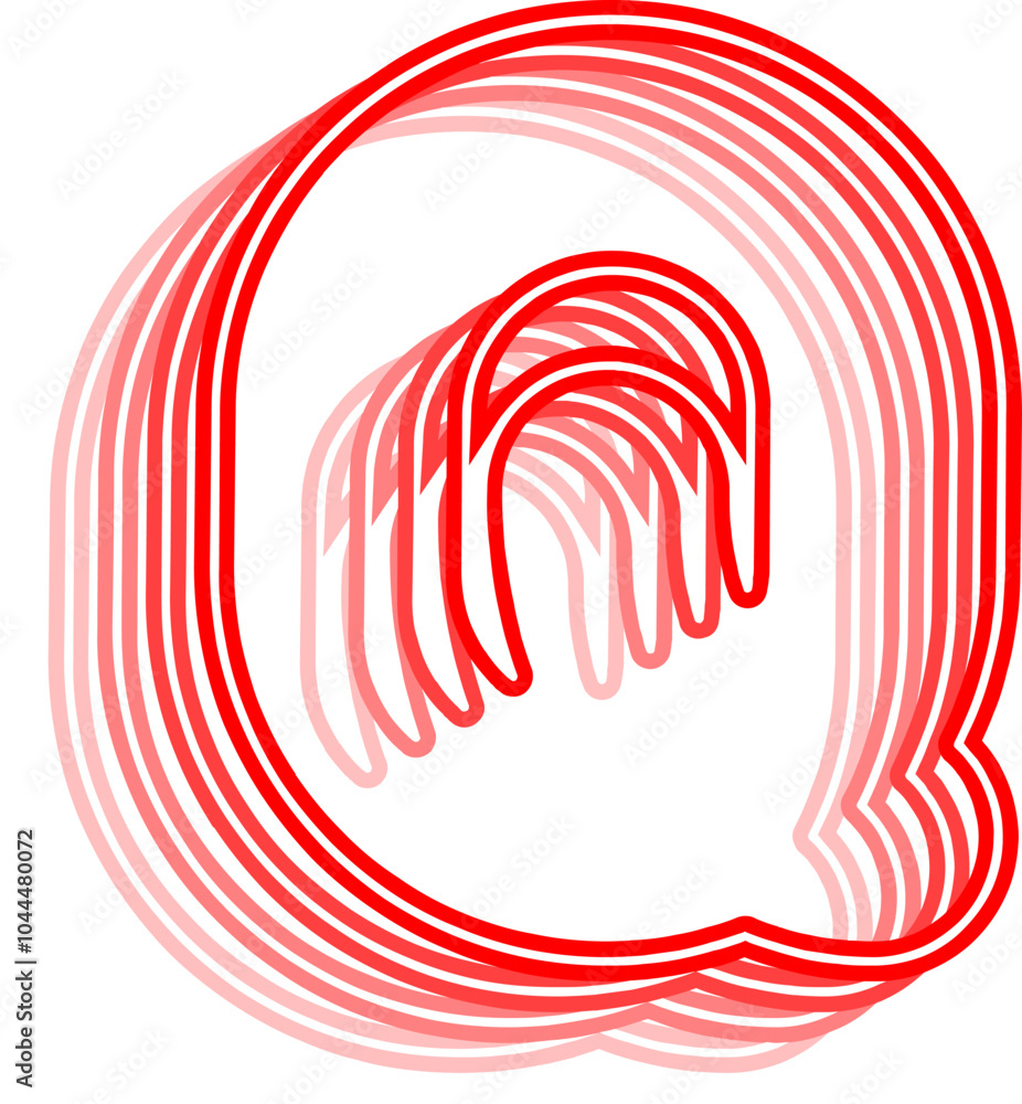 Naklejka premium 3D Neon Line Letter Alphabet Vector Element Q