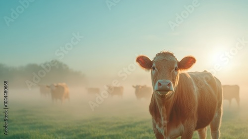 Close-up of cow's face, biotechnology innovations improving animal health. photo