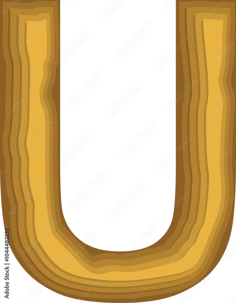 Multilayer Style Letter Alphabet Vector Element U Multilayer Style Letter Alphabet Vector Element U