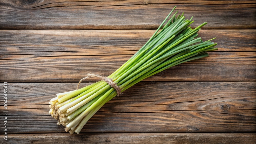 Bundle of Lemon Grass on wood background, lemongrass, herb, spice, fresh, organic, natural, ingredient, aroma, tropical, plant Bundle of Lemon Grass on wood background, lemongrass, herb, spice, fresh, organic, natural, ingredient, aroma, tropical, plant