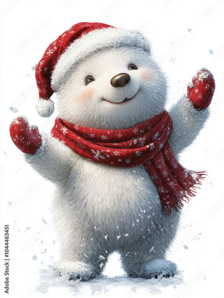 Polar Bear in Santa Hat Polar Bear in Santa Hat