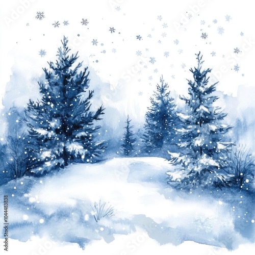 Wallpaper Mural Snowy forest landscape Torontodigital.ca