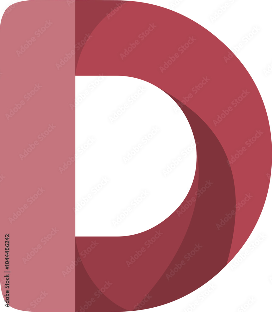 Shadow Flip Letter Vector Element D Shadow Flip Letter Vector Element D