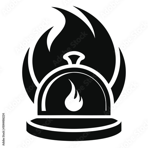 Fire alarm black icon illustration design on white background