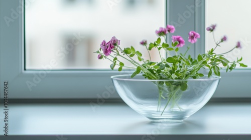 Elegant Glass Plate with Delicate Garnishes