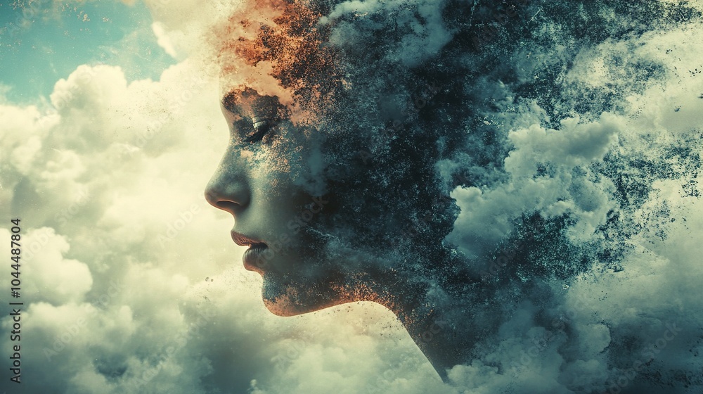 Dreamy Abstract Portrait with Clouds Dreamy Abstract Portrait with Clouds