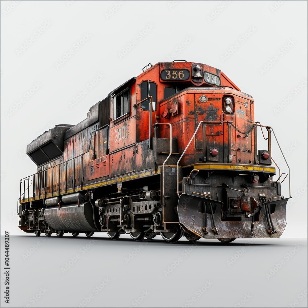 Realistic 3D Model of a Freight Train Engine Realistic 3D Model of a Freight Train Engine