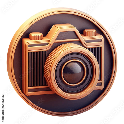 3d Camera Icon in circle