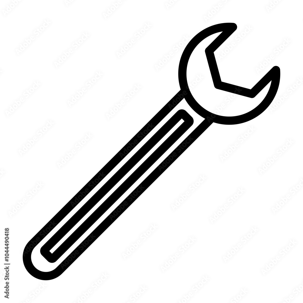 Spanner Vector Line Icon Design Spanner Vector Line Icon Design