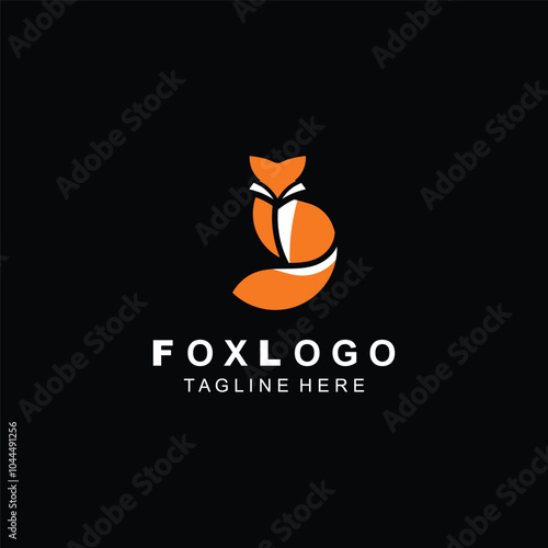 Canvas Print Fox logo design simple and minimalist template
