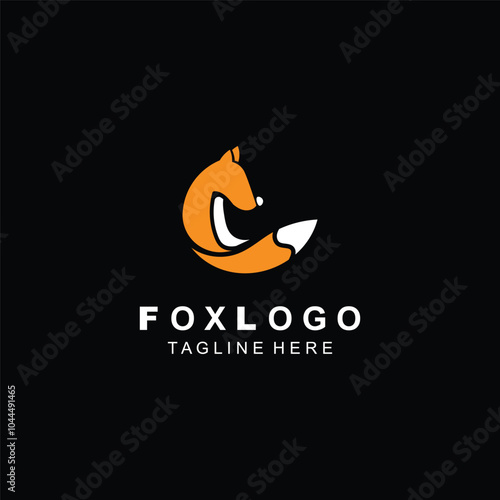 Wallpaper Mural Fox logo design simple and minimalist template. abstract animal Fox tail Torontodigital.ca